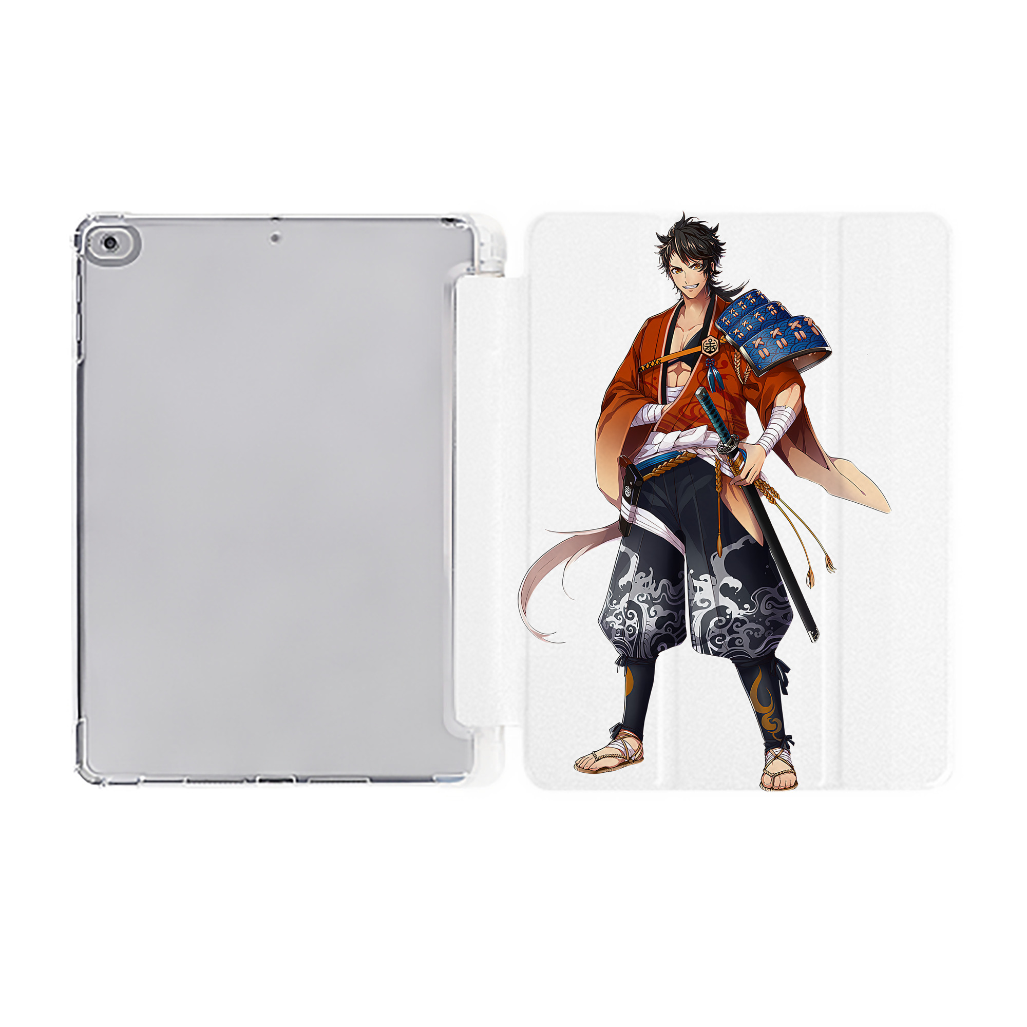 （画像用） 刀剣乱舞 Touken Ranbu IPad ケース ペン収納付き 三つ折りスタンド PUレザー×シリコン 対応機種9.5/10.5/10.9インチ
